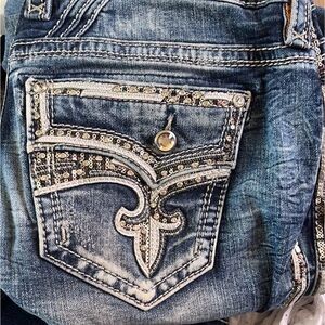Rock Revival Blue Jeans with Sequin Details